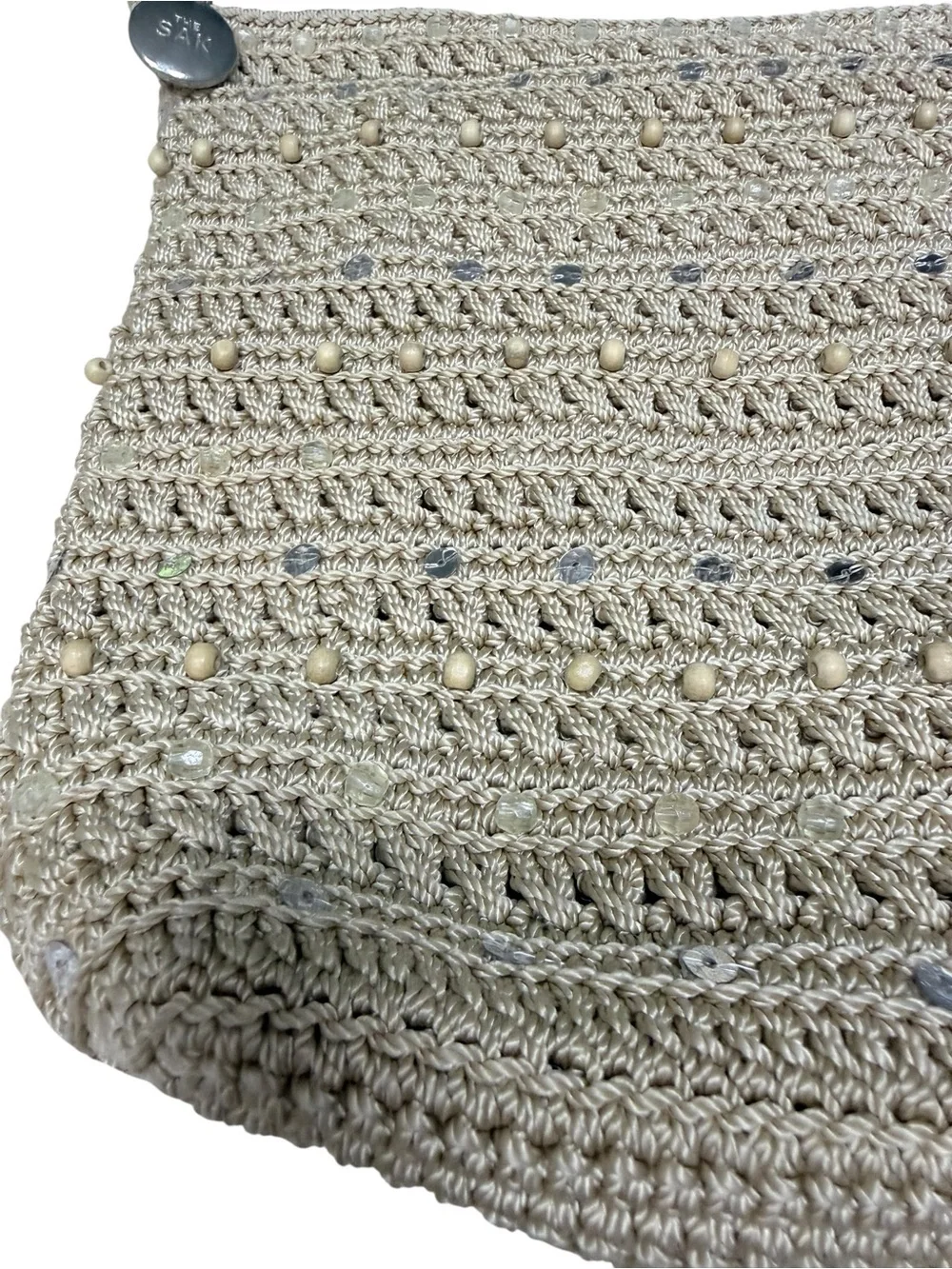 Vintage The Sak Hand-Crocheted Crossbody Hobo Bag